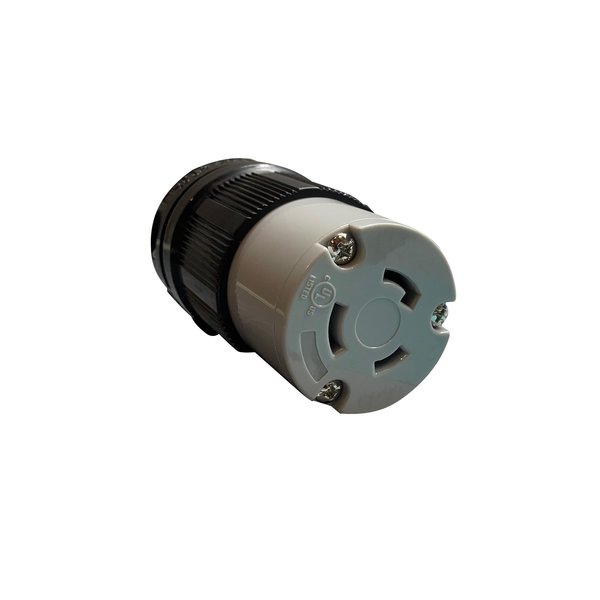 Starke Locking Connector, 20A 125VAC, 2 Pole, 3 Wire, NEMA L5-20C STL520F